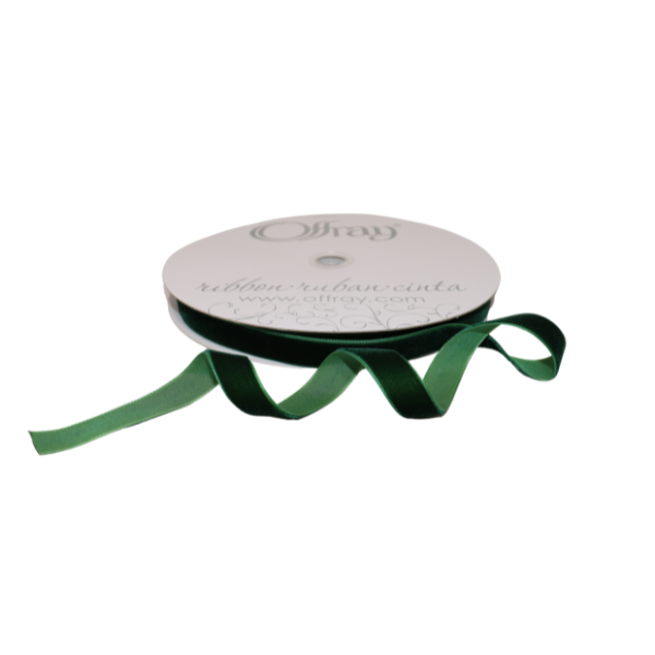 #3 Offray Dark Emerald Green Classiq Velvets Ribbon - 5/8" Wide x 25 Yards Long | 1 Spool