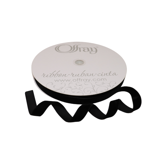 #3 Offray Black Classiq Velvets Ribbon - 5/8" Wide x 25 Yards Long | 1 Spool