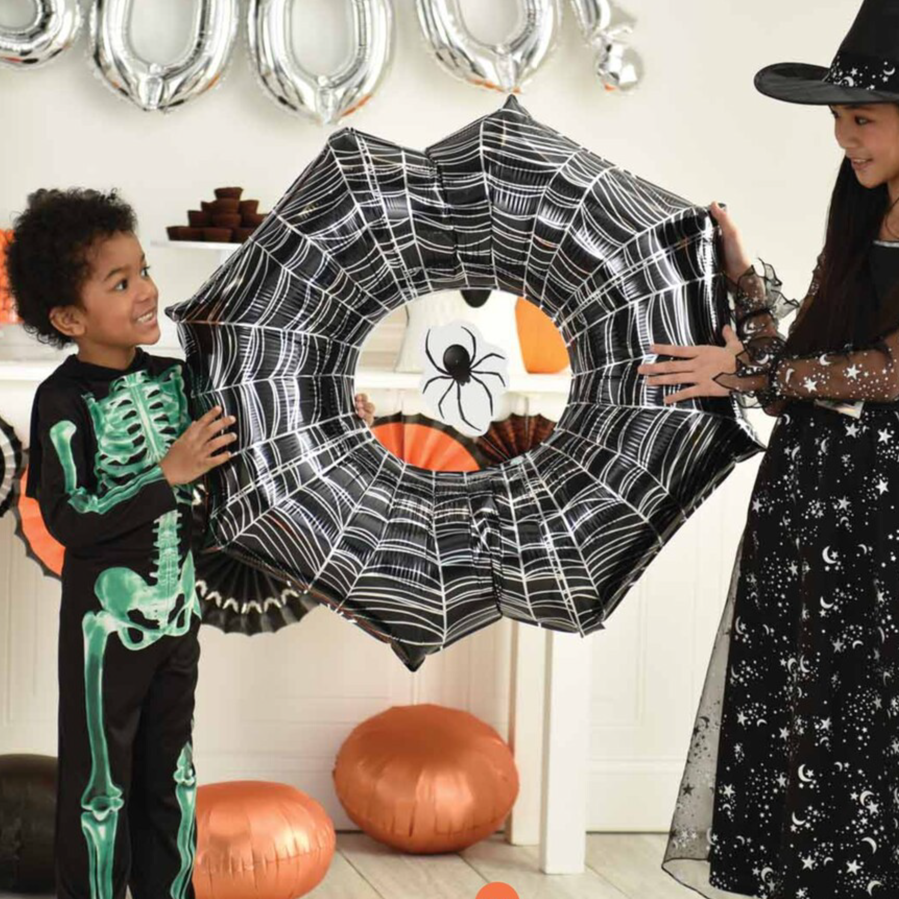 33" Anagram Creepy Spider Web Doo-Dads Dangler SuperShape Foil Balloon (P16)