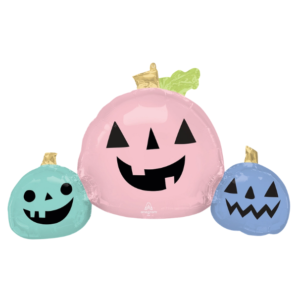 35" Pastel Halloween Pumpkins Foil Balloon (P14)