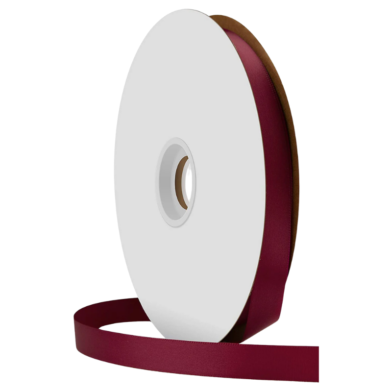 #3 Offray Burgundy Single Face Satin Ribbon - 5/8" Wide, 100 Yards Long | 1 Spool