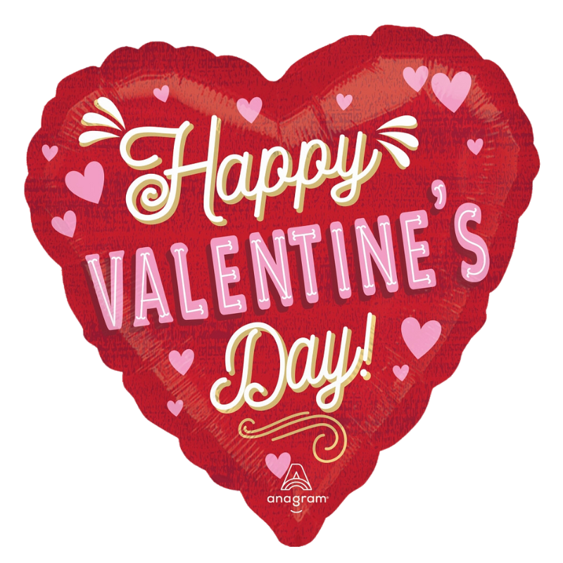 18" Anagram Retro Valentine Heart Foil Balloon (S2R1) | Buy 5 Or More Save 20%