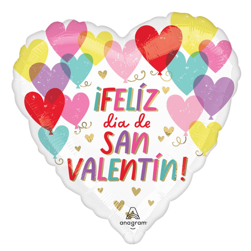 18" Anagram Hearts On Hearts Spanish Heart Foil Balloon (S2R1) | Buy 5 Or More Save 20%