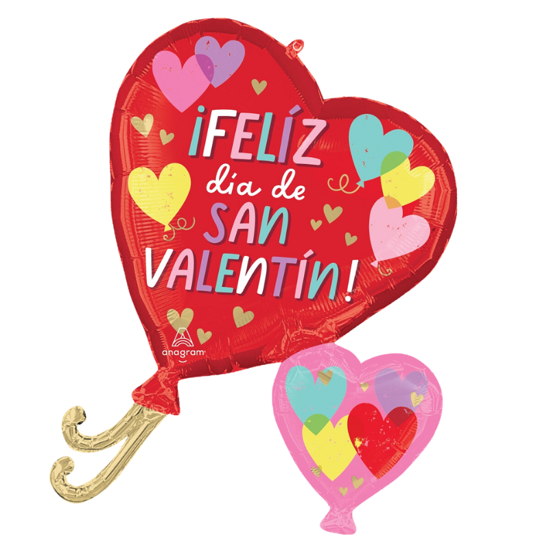 29" Anagram Hearts On Hearts Spanish Super Shape Foil Balloon (S3R2)