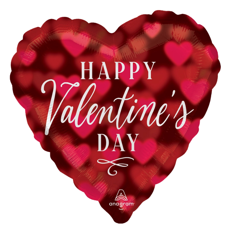 18" Anagram Happy Valentine's Day Romantic Glow Heart Foil Balloon (S2R1) | Buy 5 Or More Save 20%