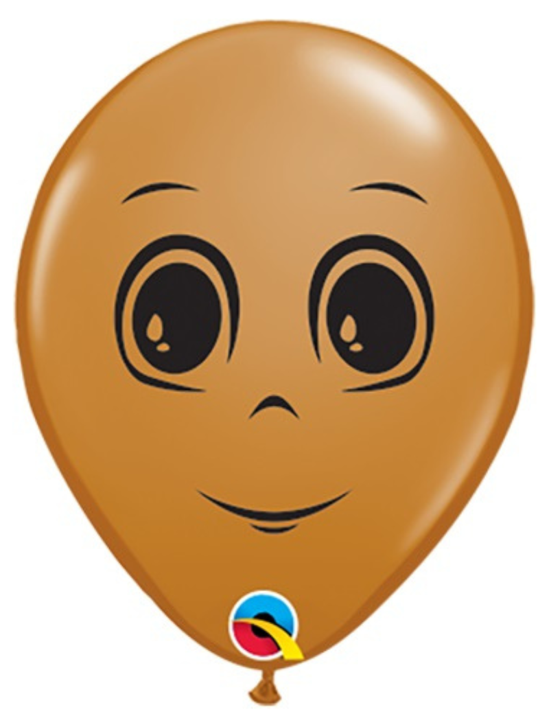 5" Qualatex Mocha Masculine Face Latex Balloon | 100 Count