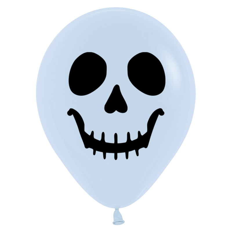 5" Sempertex Fashion White Skull Face Latex Balloons - Single Sided Print | 100 Count