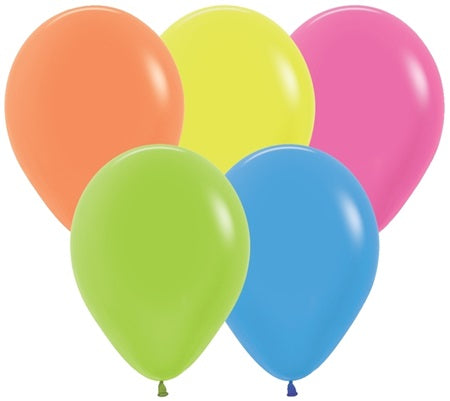 5" Sempertex Neon Assortment Latex Balloons | 100 Count