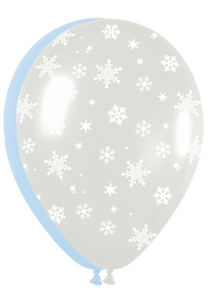 11" Snowflakes Sempertex Latex Balloons | 50 Count - Dropship (Shipped By Betallic)