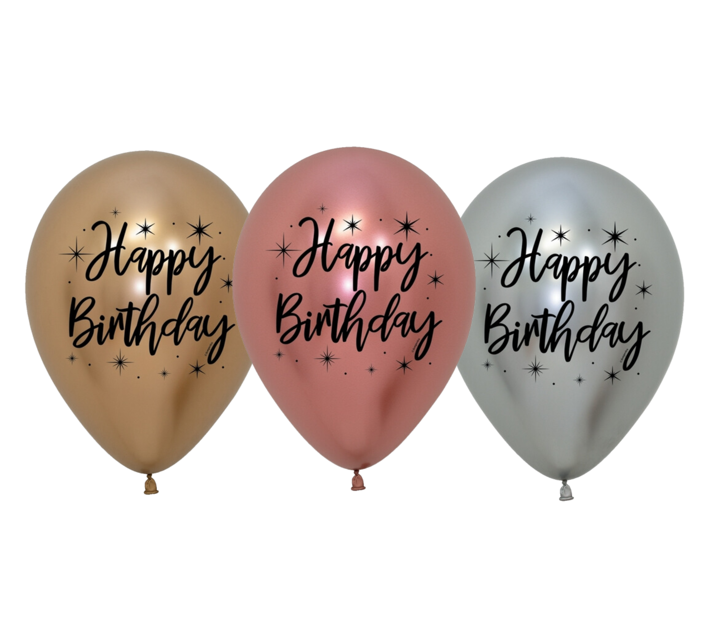 11" Sempertex Happy Birthday Reflex Deluxe Latex Balloons | 50 Count-Dropship (Shipped By Betallic)