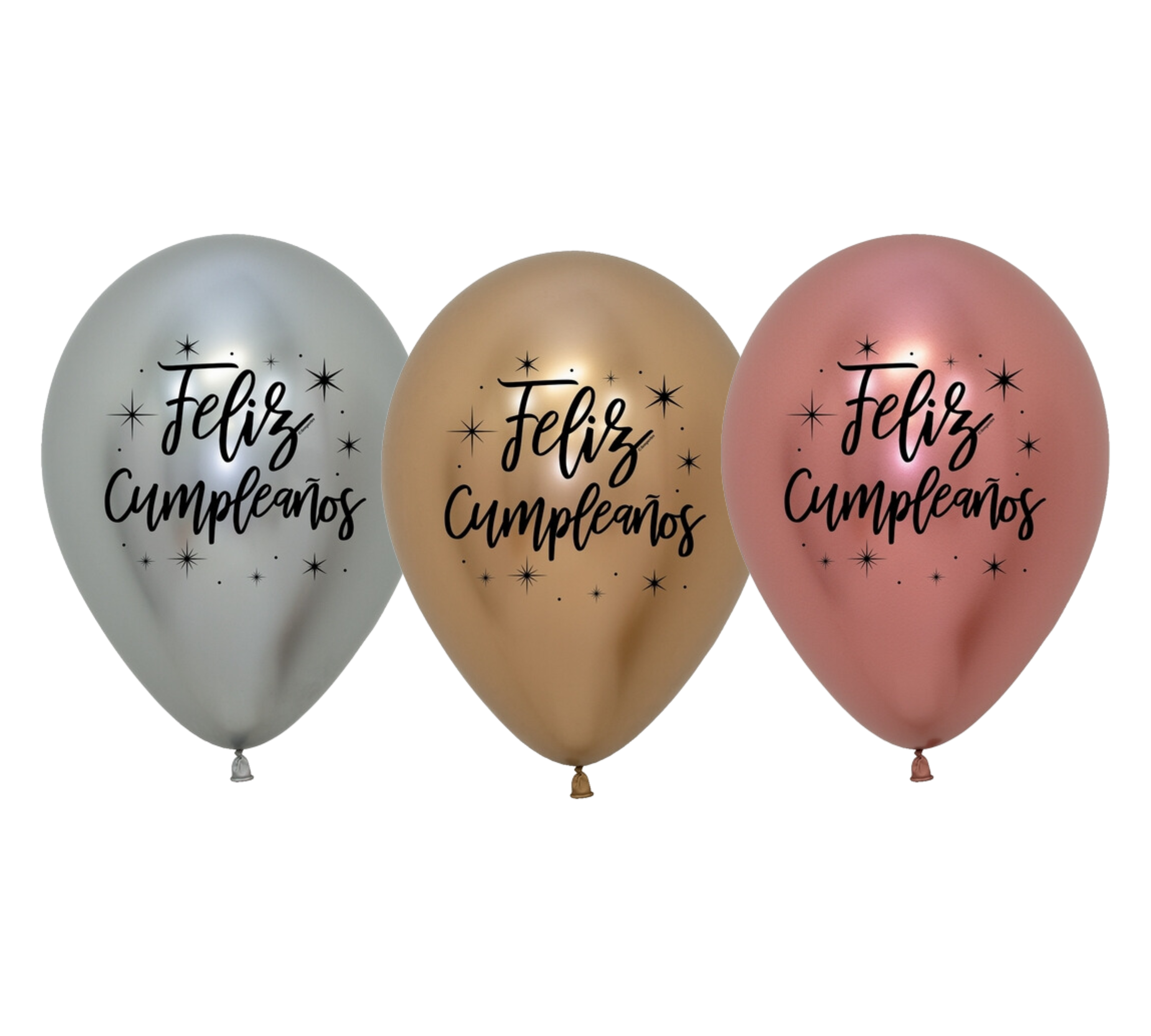 11" Sempertex Feliz Cumpleanos Reflex Deluxe Latex Balloons | 50 Count-Dropship (Shipped By Betallic)