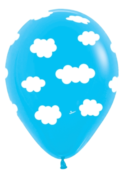 11" Sempertex Fashion Blue Clouds Latex Balloons | 50 Count