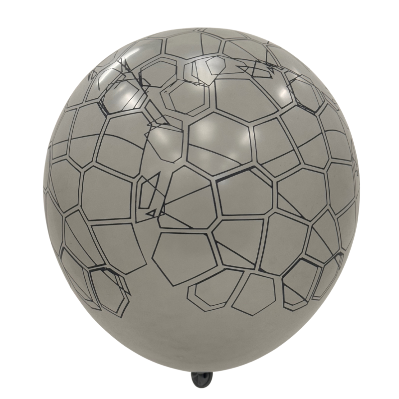 12" Elitex Gray/Black Elephant Print Round Latex Balloons | 10 Count