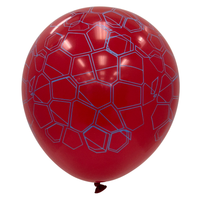12" Elitex Red Wine/Blue Elephant Print Round Latex Balloons | 10 Count