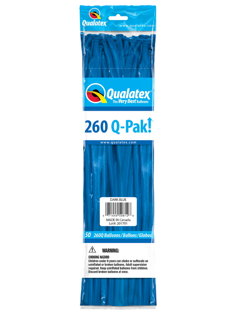 260 Q-Pak  Qualatex Dark Blue Twisting - Entertainer Latex Balloons | 50 Count