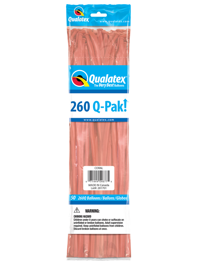 260 Q-Pak  Qualatex Coral Twisting - Entertainer Latex Balloons | 50 Count