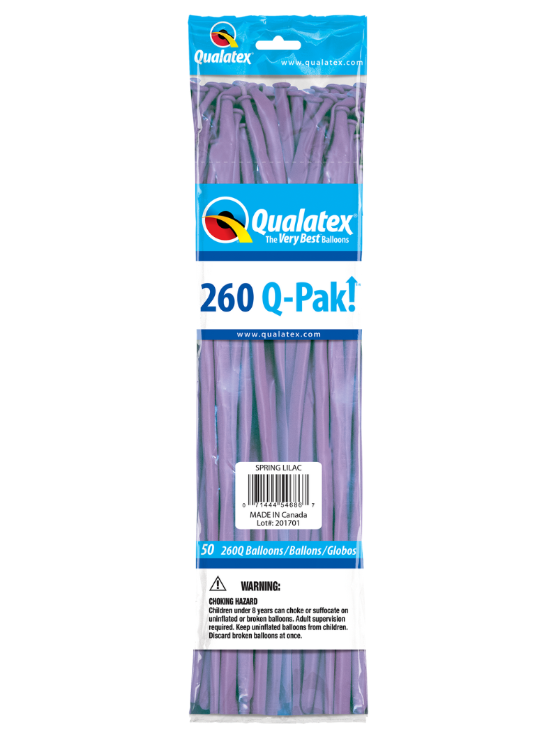 260 Q-Pak  Qualatex Spring Lilac Twisting - Entertainer Latex Balloons | 50 Count