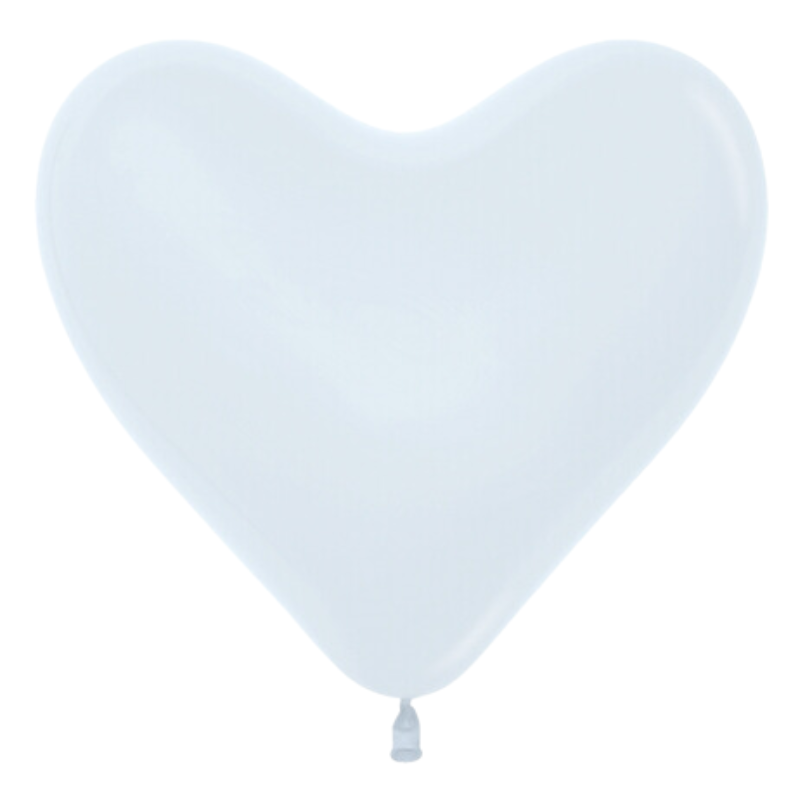 11" Sempertex Fashion White Heart Latex Balloons | 50 Count