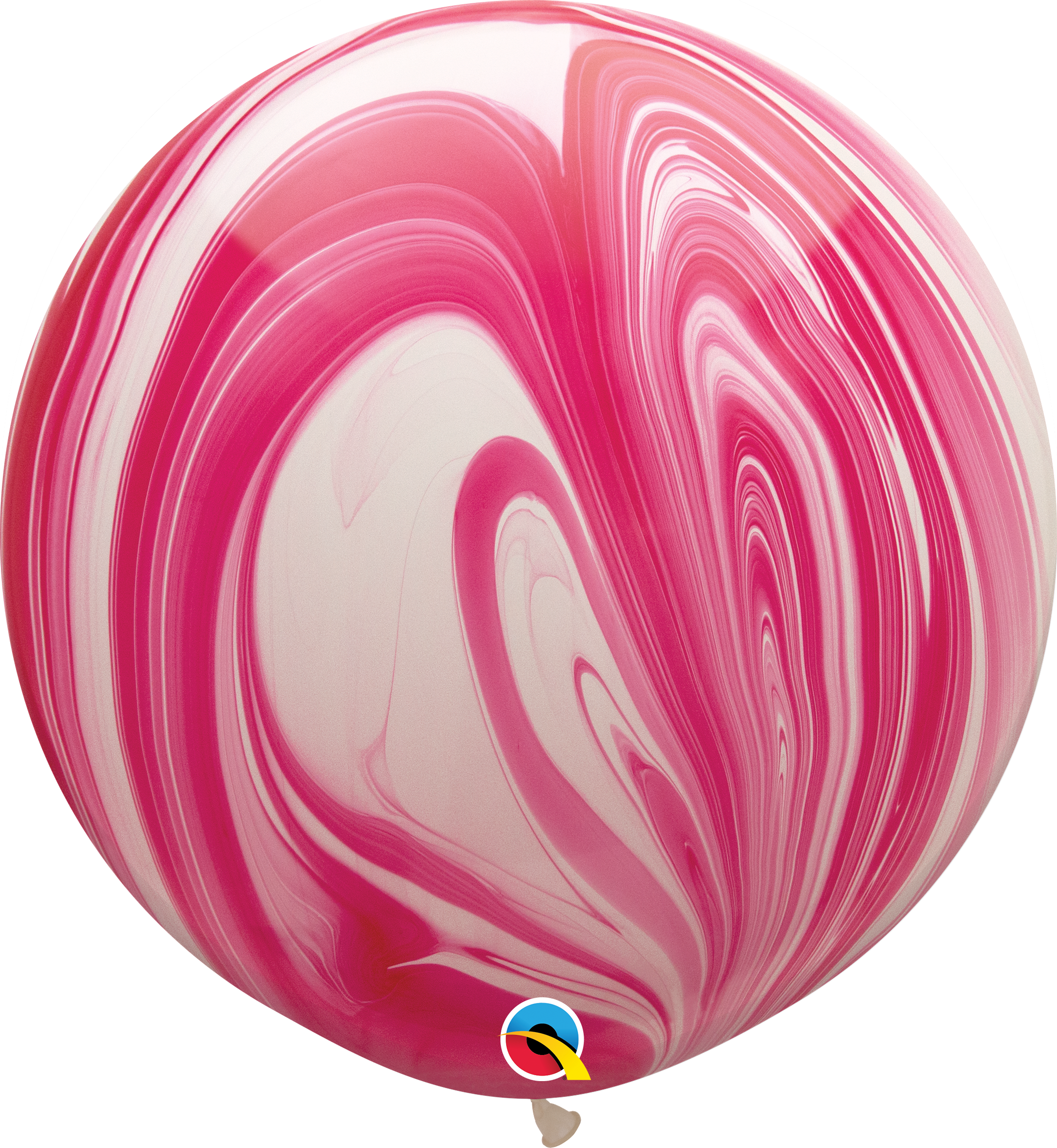 30" Qualatex Red & White SuperAgate Latex Balloons | 2 Count