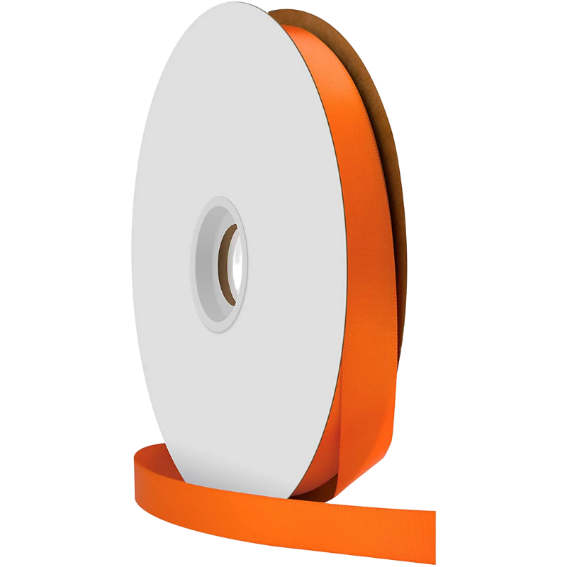 #3 Offray Torrid Orange Single Face Satin Ribbon - 5/8" Wide, 100 Yards Long | 1 Spool
