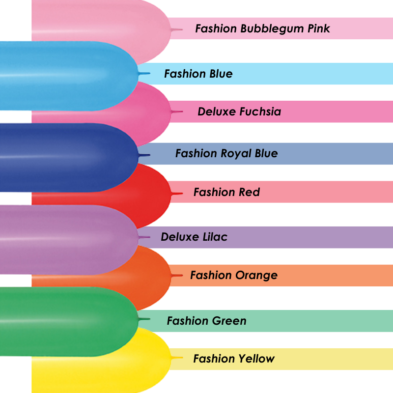 660s Link-O-Loon Sempertex Fashion Assortment Twisting - Entertainer Latex Balloons | 50 Count
