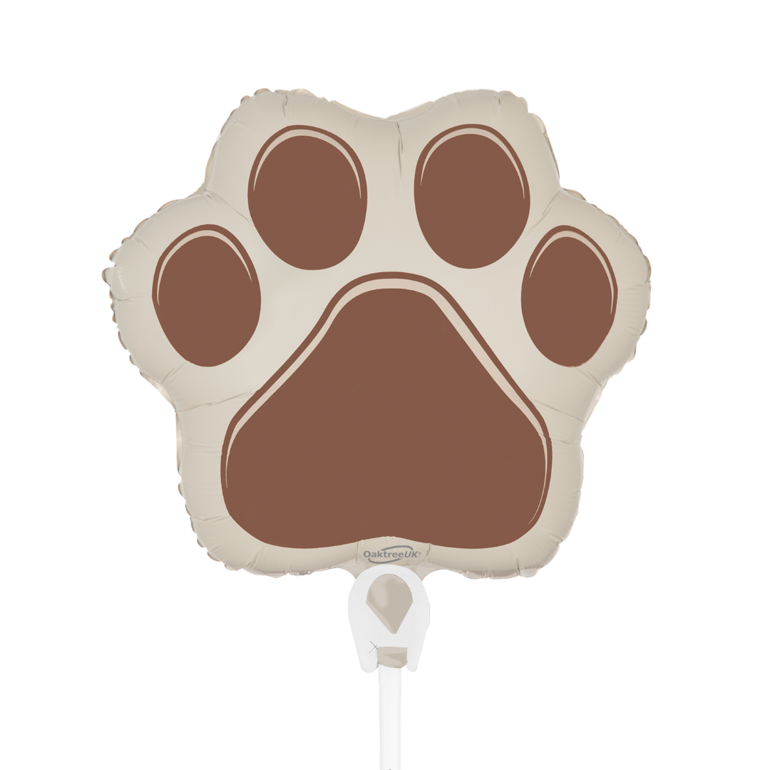 Ballon en aluminium de 20 cm Oaktree UK avec patte d'ours marron, mini forme, gonflable à l'air | Achetez-en 5 ou plus et économisez 20 %