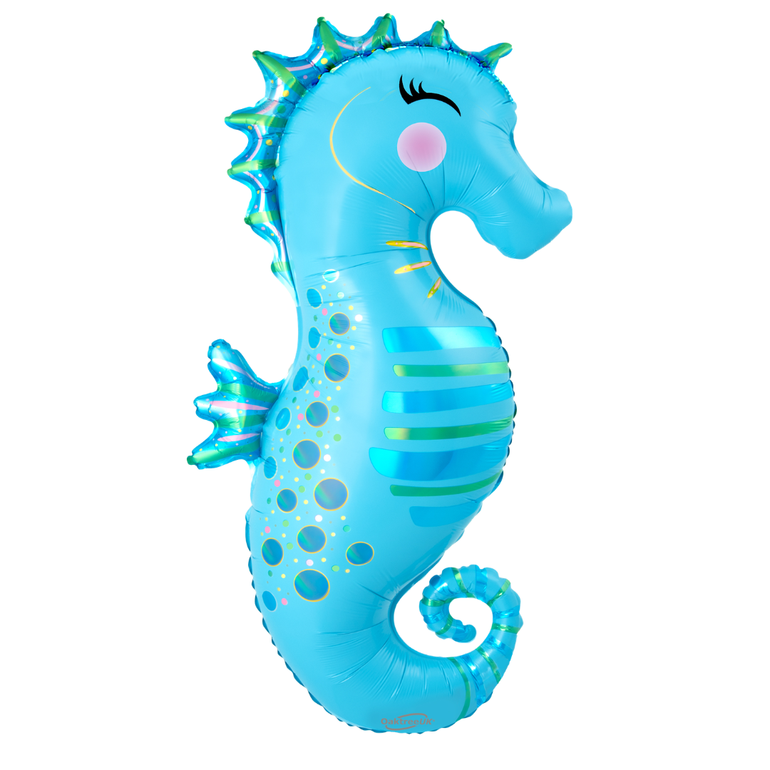 35" Oaktree UK Iridescent Seahorse Foil Balloon | 1 Count