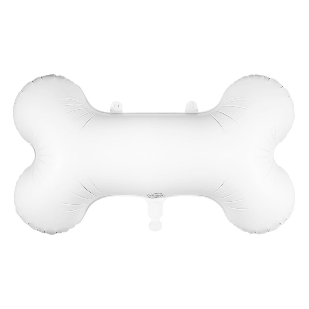 29" Oaktree UK White Dog Bone Shape Foil Balloon | 1 Count