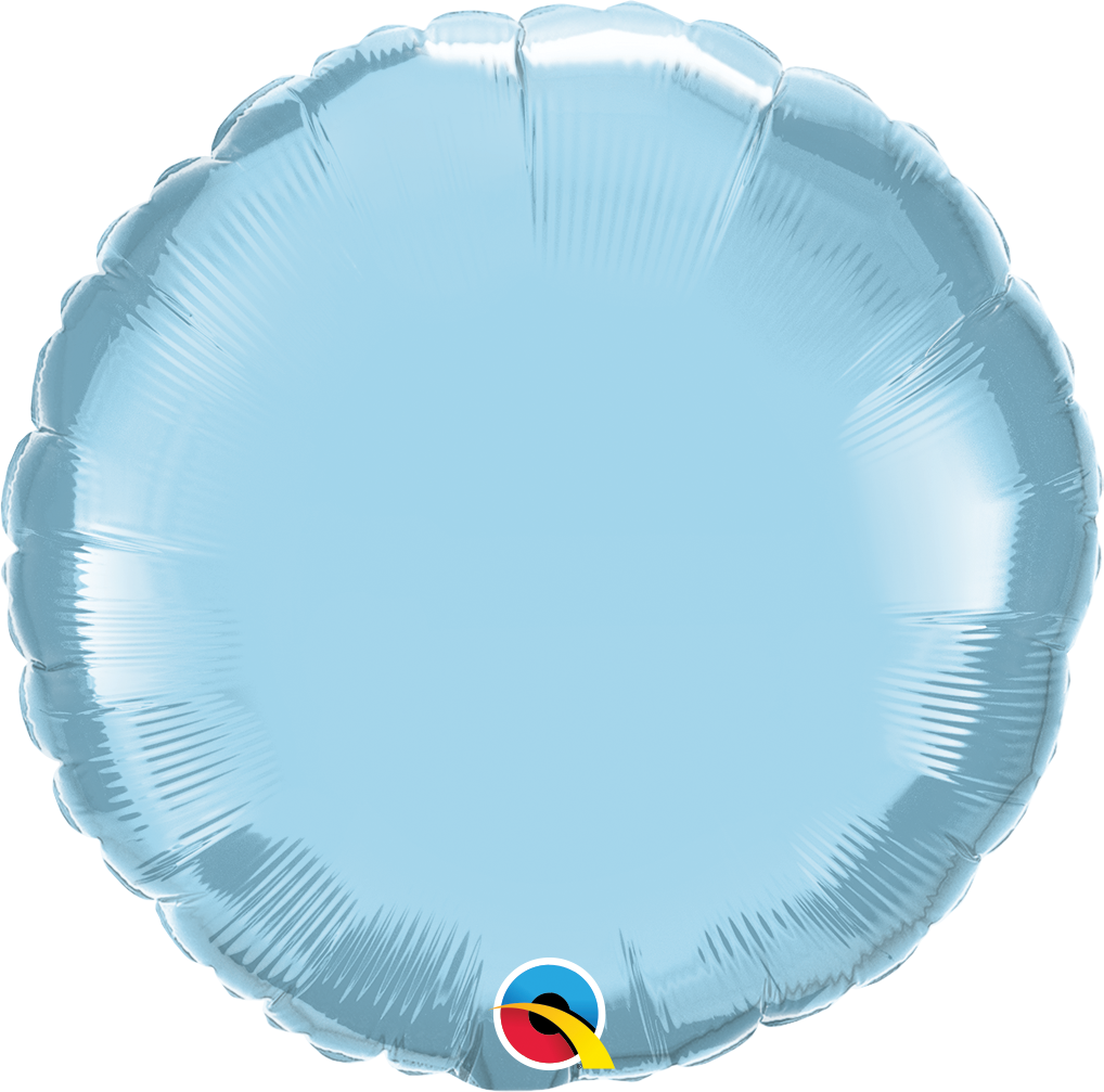 18" Qualatex Pearl Lite Blue Round Foil Balloon | Buy 5 Or More, Save 20%