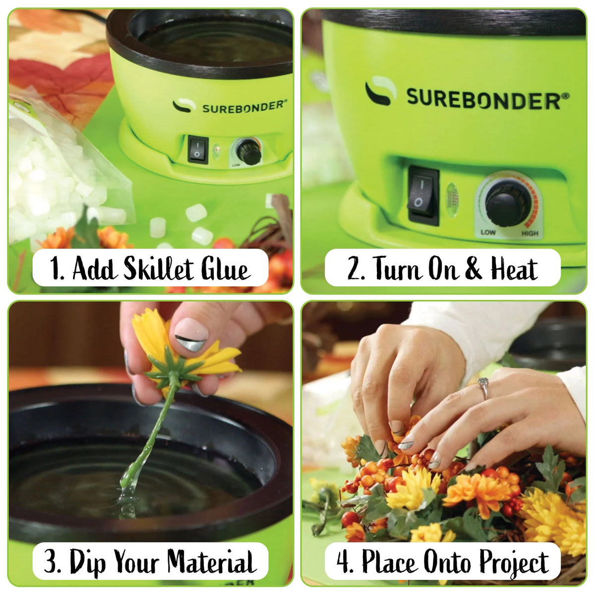 Surebonder Sartén eléctrica de pegamento caliente con temperatura ajustable | 1 unidad