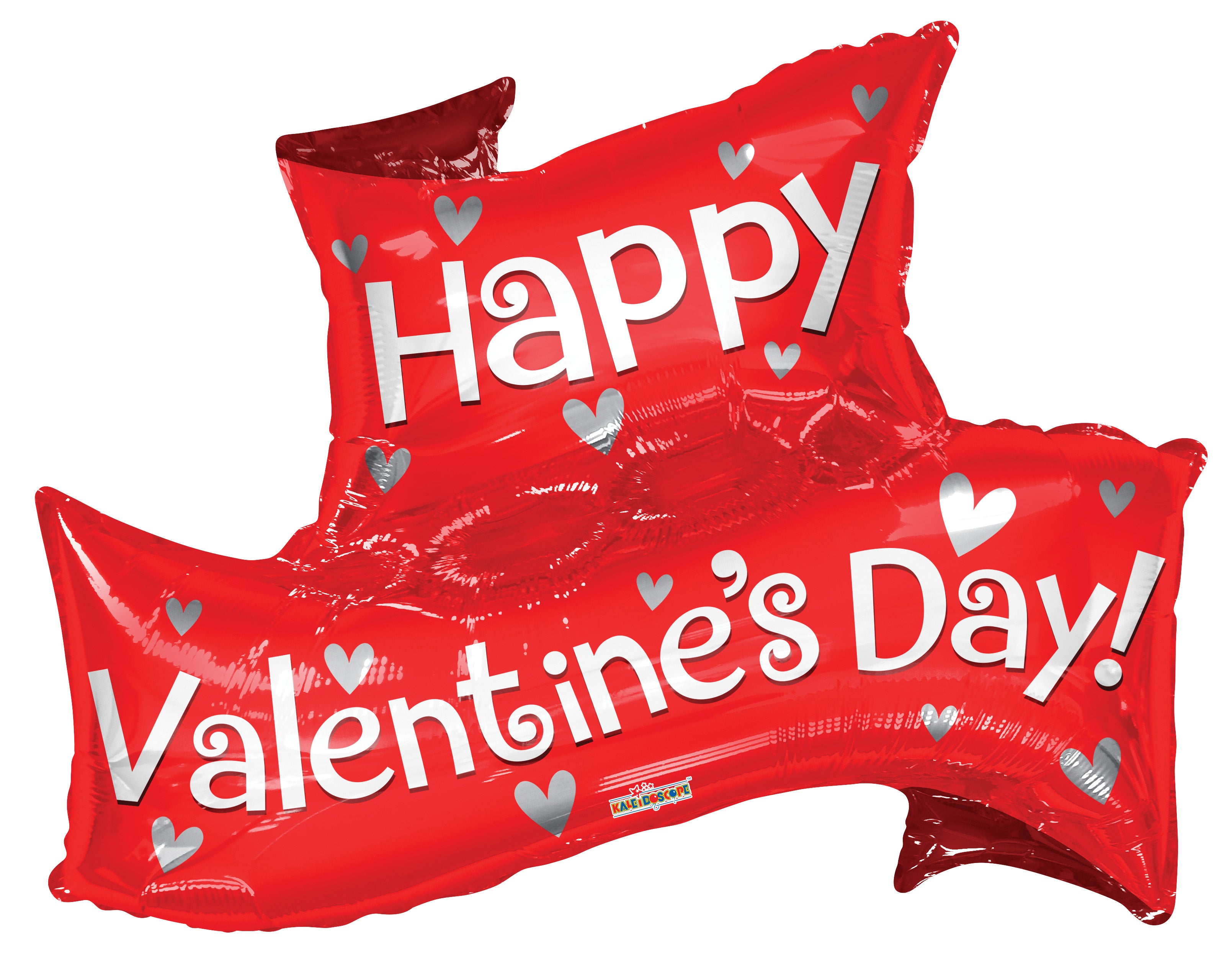 36" Conver Happy Valentine's Day Banner Shape Foil Balloon (S3R3) | 5 Count