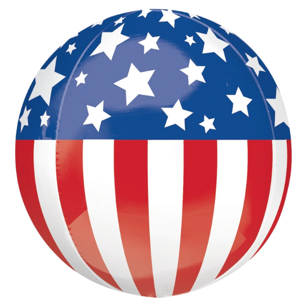 16" Anagram Patriotic Orbz Balloon - Globe Shape | 1 Count