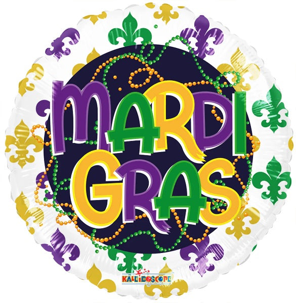 18" Conver Mardi Gras Elements Non Foil Balloon | Buy 5 Or More Save 20%