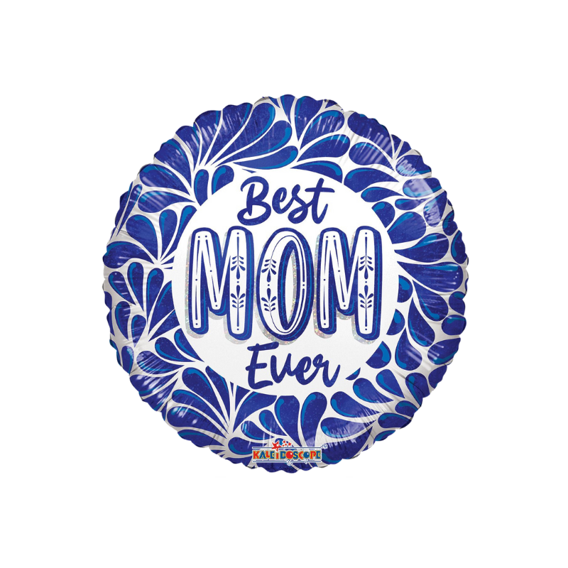 9" Conver Best Mom Ceramic Holographic Airfill Foil Balloon (S3R3) | Buy 5 Or More Save 20%
