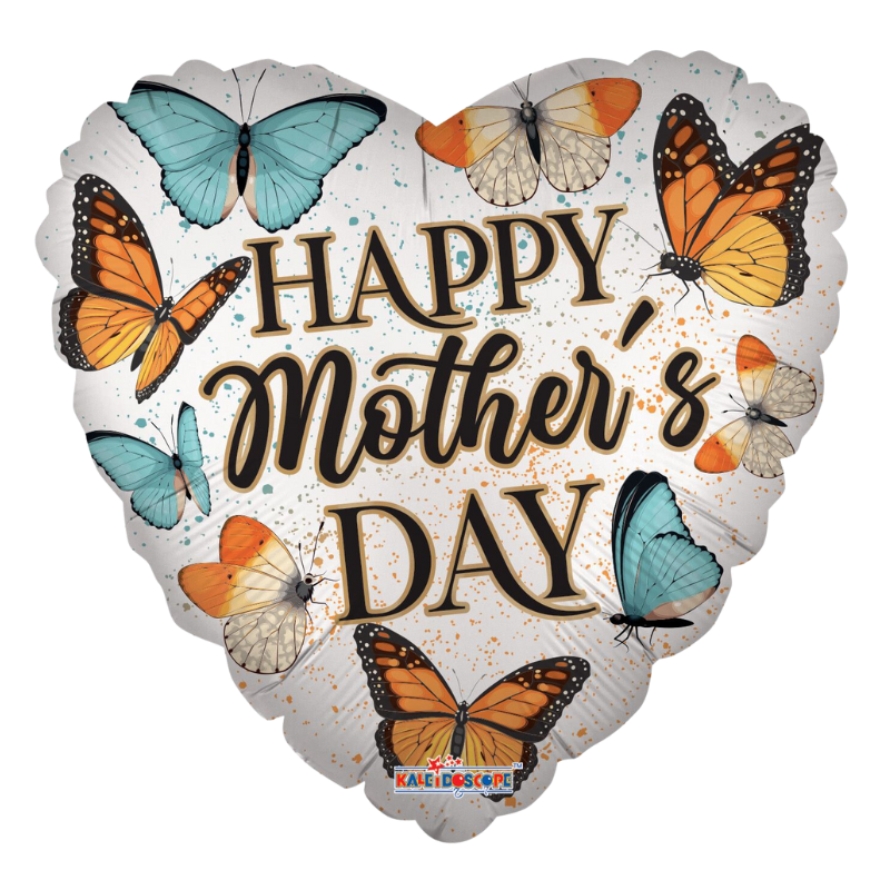 18" Happy Mother's Day Butterflies Matte Foil Balloon (P8) | Buy 5 Or More Save 20%