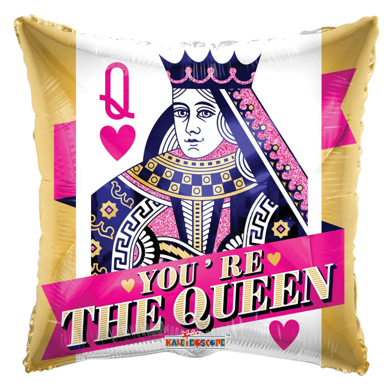 18" Mom You're The Queen Square Foil Balloon (P9) | Buy 5 Or More Save 20%