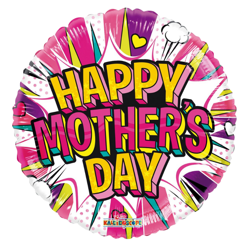 18" Conver Happy Mother's Day Comic Non Foil Balloon (S1R5) | Buy 5 Or More Save 20%