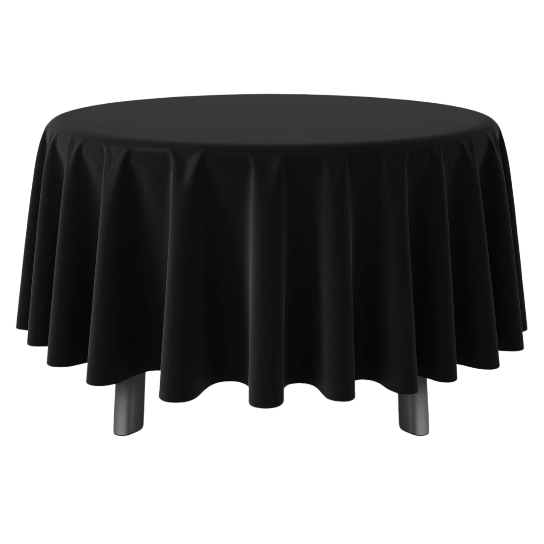 84" Black Heavy Duty Round Plastic Table Cover