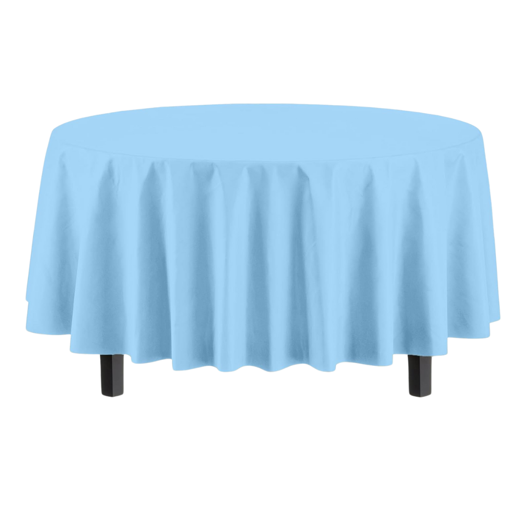 84" Blue Heavy Duty Round Plastic Table Cover