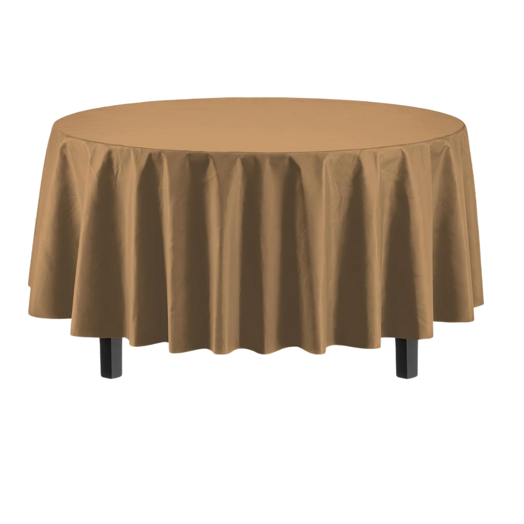 84" Gold Heavy Duty Round Plastic Table Cover