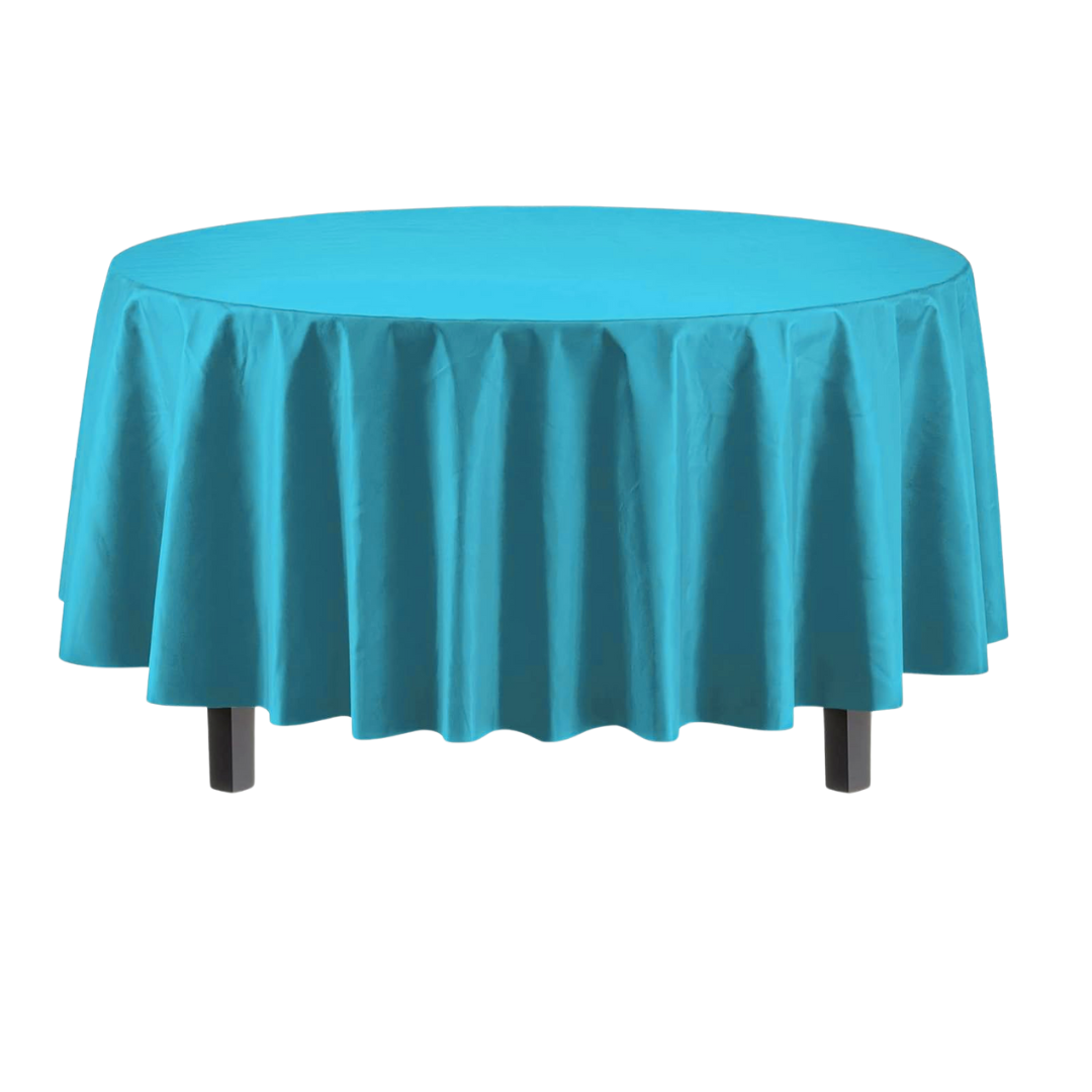84" Turquoise Heavy Duty Round Plastic Table Cover