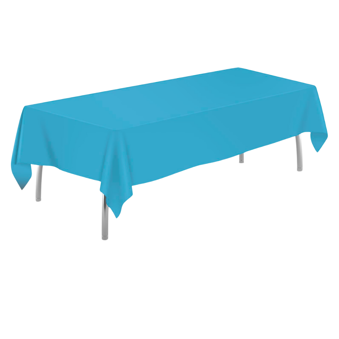 54" Turquoise Heavy Duty Rectangle Plastic Table Cover - 54" Wide x 108" Long