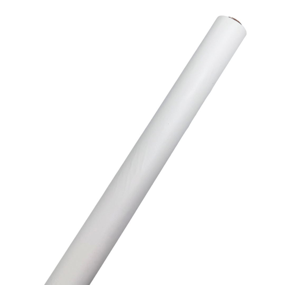 40" White Solid Plastic Table Rolls - 40 Inches Wide x 100 Feet Long | 1 Roll