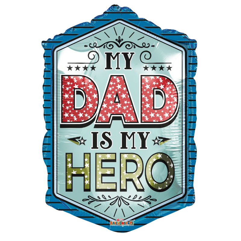 28" Conver My Dad Is My Hero Foil Balloon | 5 Count (S4R5)