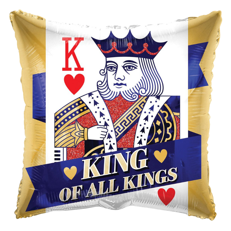 18" Dad King Card Square Foil Balloon (P21) | Buy 5 Or More Save 20%