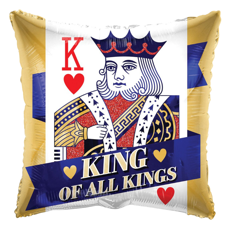18" Conver Dad King Card Square Foil Balloon (S4R1) | Buy 5 Or More Save 20%