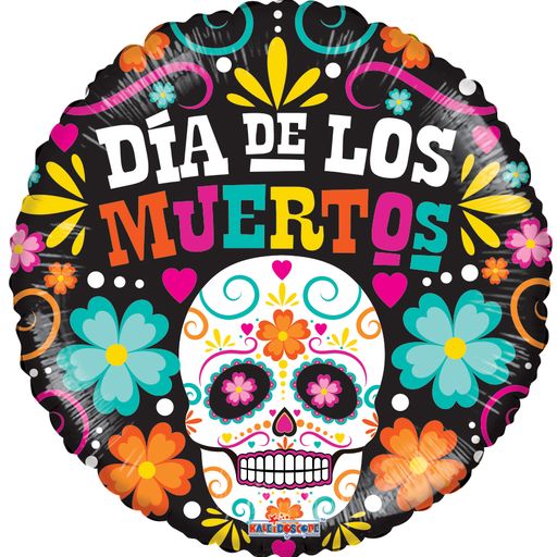 18" Dia De Muertos Elements Non Foil Balloon  (P18) | Buy 5 Or More Save 20%