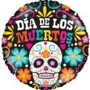 18" Dia De Muertos Elements Non Foil Balloon (P18) | Buy 5 Or More Save 20%