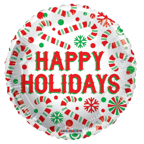 Bastón de caramelo Happy Holidays de 18" (P22) | Compra 5 o más y ahorra un 20 %