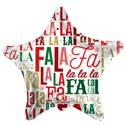 18" Christmas Fa La La La Foil Balloon (P22) | Buy 5 Or More Save 20%